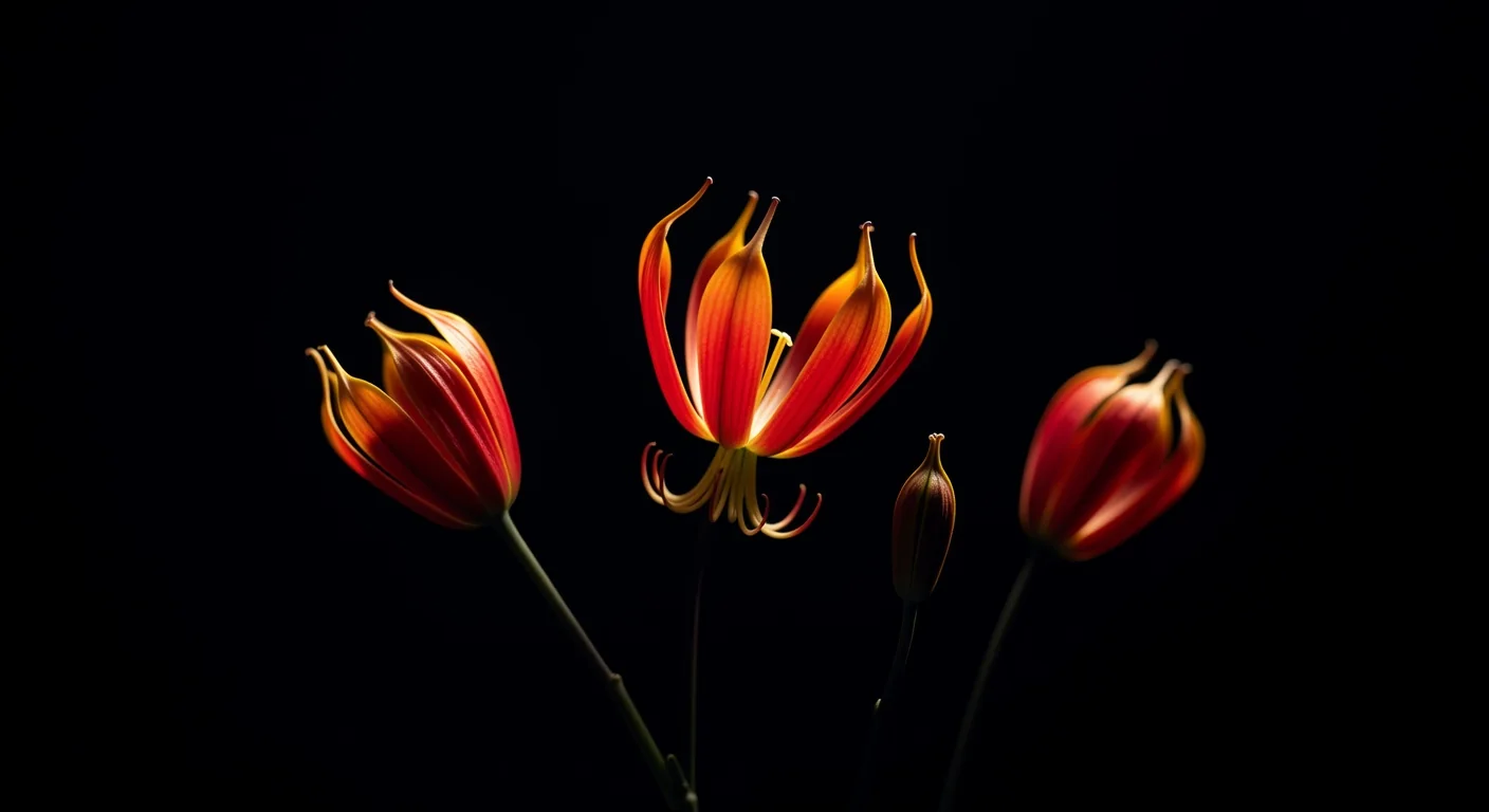 Gloriosa superba in flower, the botanical source of Thiocolchicoside and Colchicine