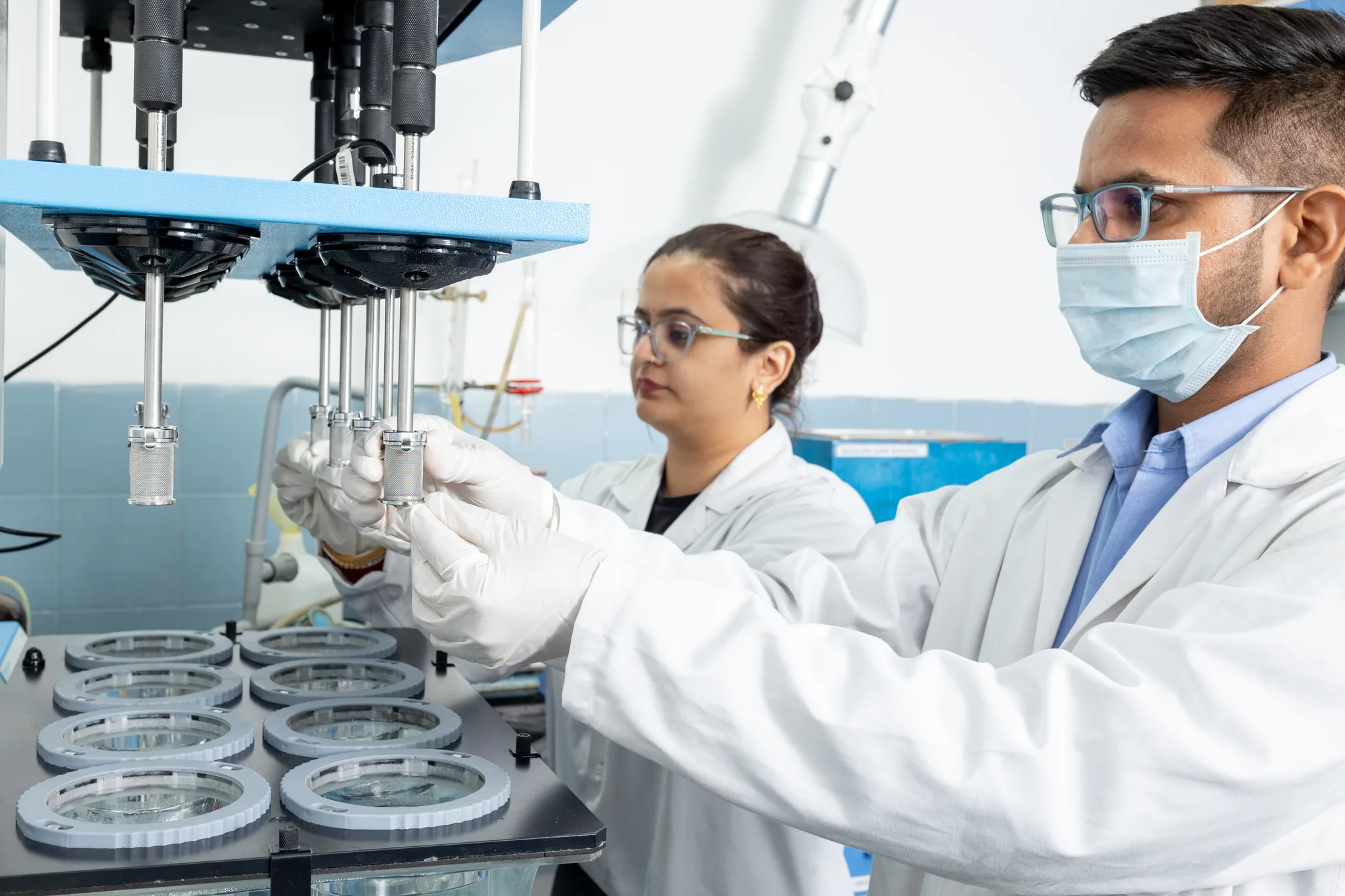 Analysts at work in the quality control laboratory